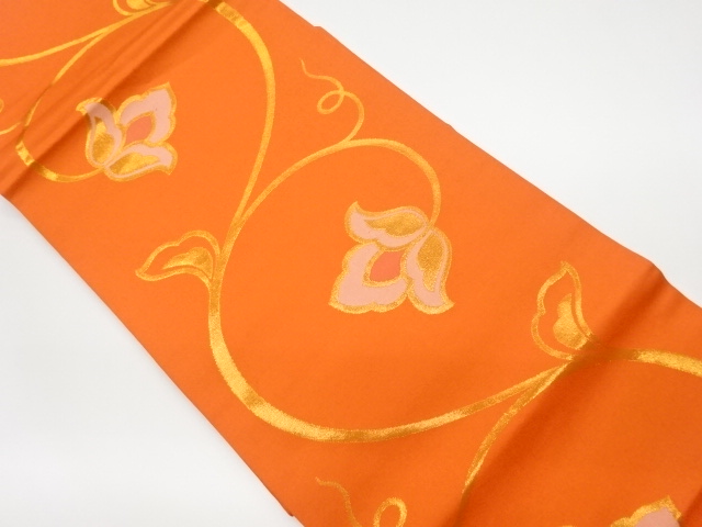 リサイクル　花唐草模様織出し名古屋帯